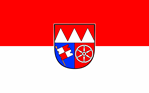 Lower Franconian Striped Flag with Coat of Arms